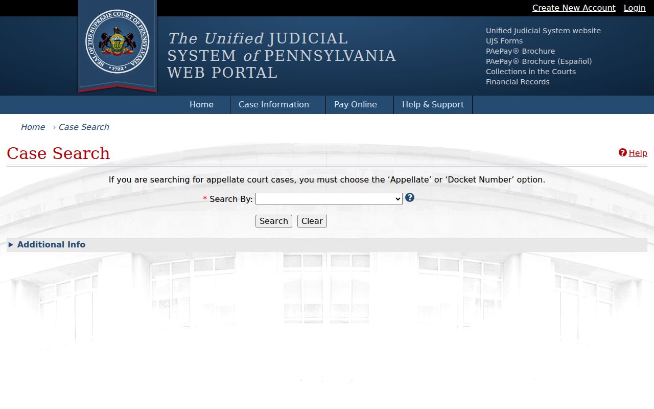 York County residents directory Pennsylvania UJS case search