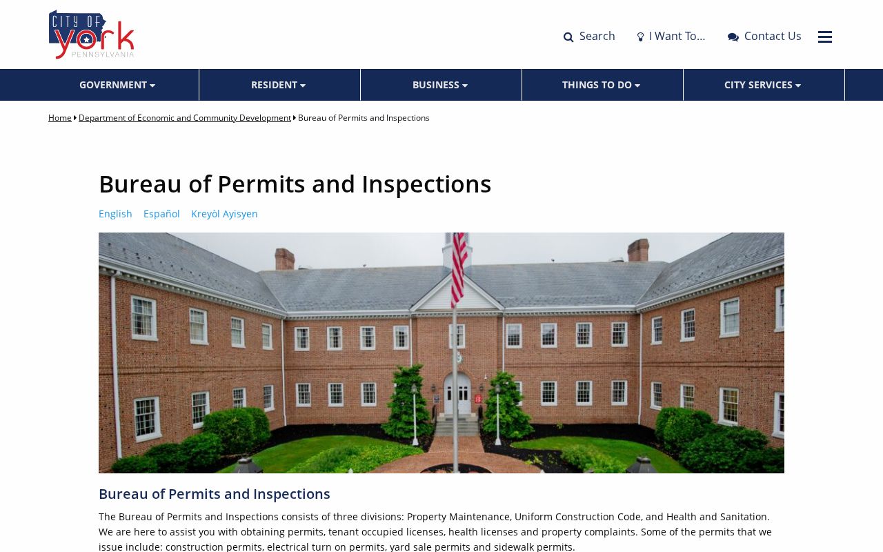York County neighbors City of York permits and inspections address-record route