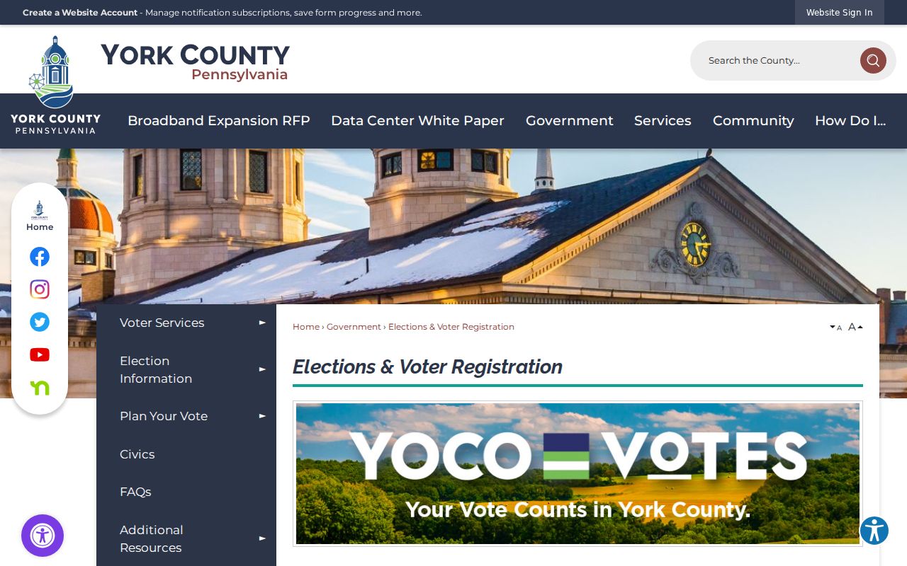 York County neighbors voter-list request information at the York elections office
