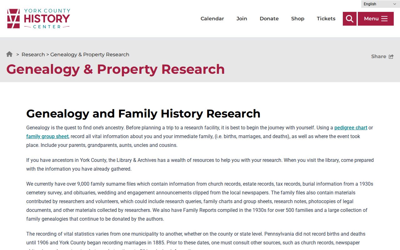 York County previous residents house-history research at the History Center
