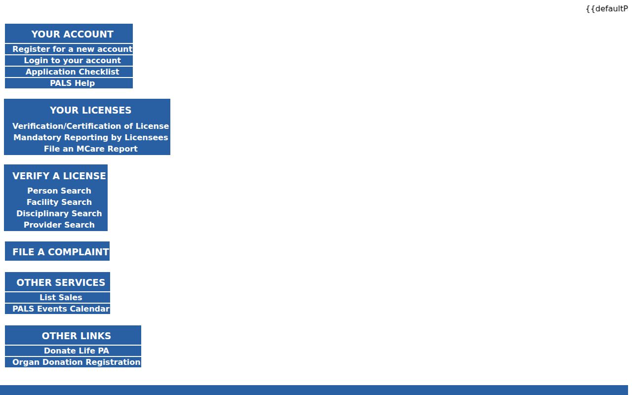 York County resident lookup through the Pennsylvania professional license portal