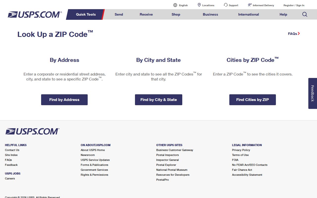 York County ZIP code USPS verification screen