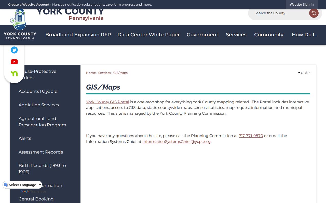 York County ZIP code GIS maps gateway
